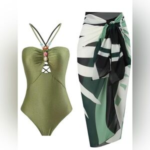 Beaded swimsuit set